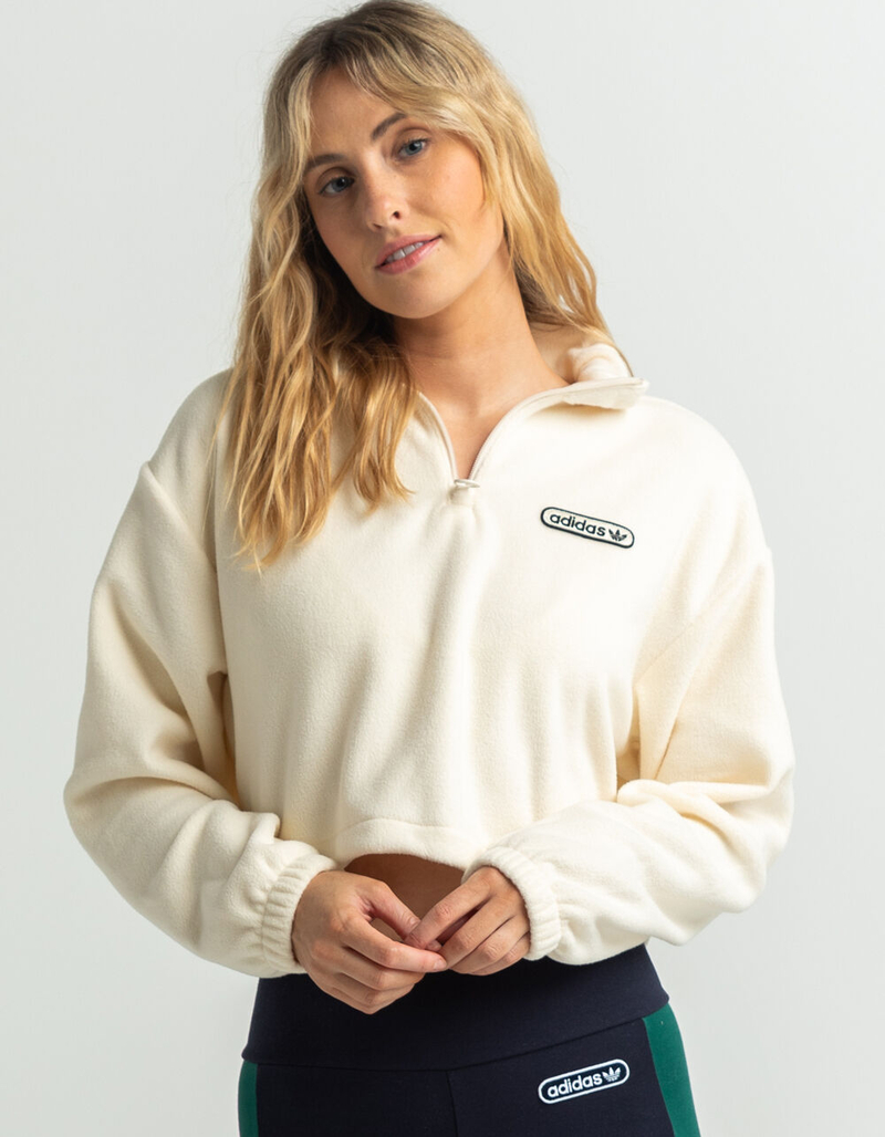 ADIDAS 1/4 Zip Cropped Womens Sweatshirt image number 1