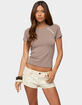 EDIKTED Rowan Iridescent Button Raglan Tee image number 1