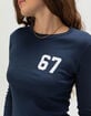 RSQ Womens 67 Dot Long Sleeve Baby Tee image number 5