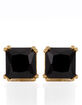 KING ICE The .925 Sterling Silver Princess Onyx Mens Earrings image number 2
