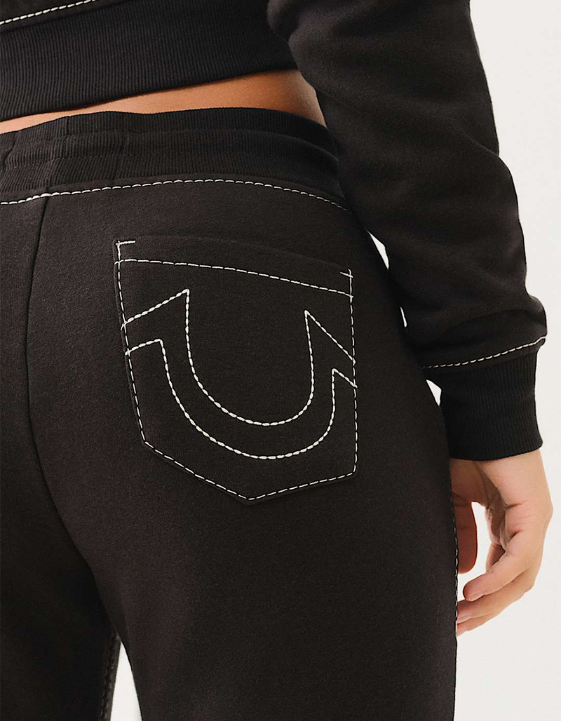 TRUE RELIGION Joey Mid Rise Big T Flare Womens Sweatpants image number 3