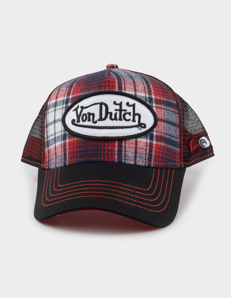 VON DUTCH Plaid Trucker Hat image number 1