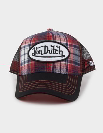 VON DUTCH Plaid Trucker Hat Alternative Image