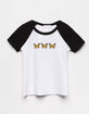 WHITE FAWN Butterfly Raglan Girls Tee image number 1