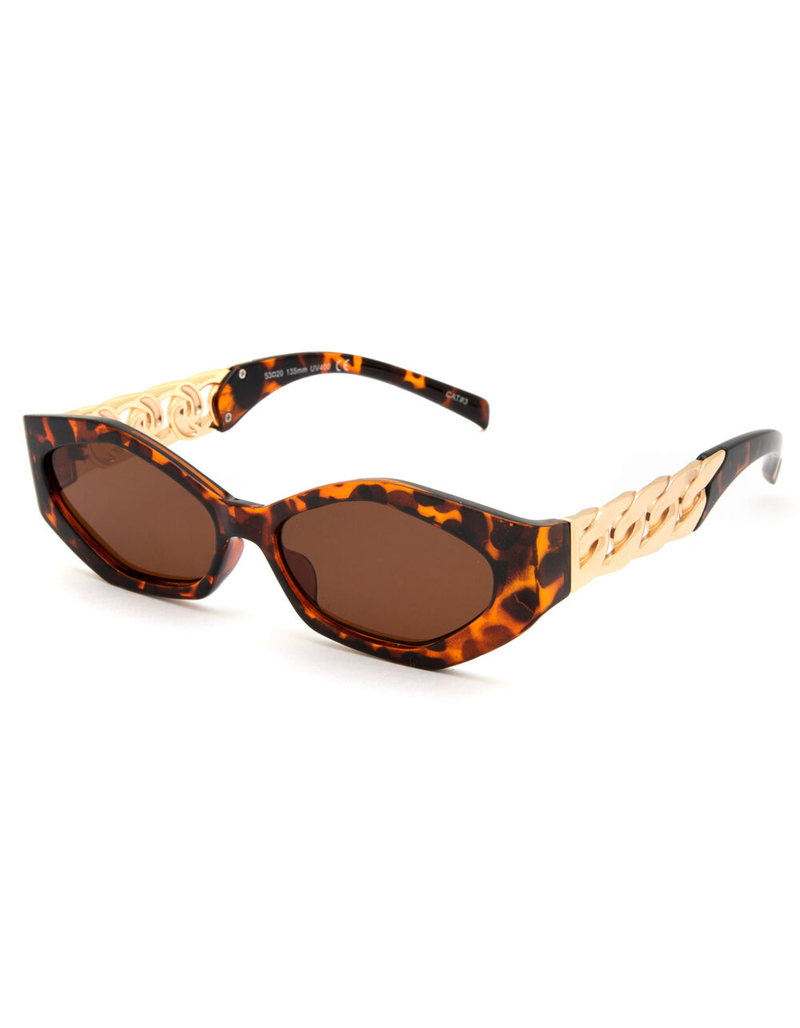 Versucci Rectangle Tortoise Sunglasses image number 0