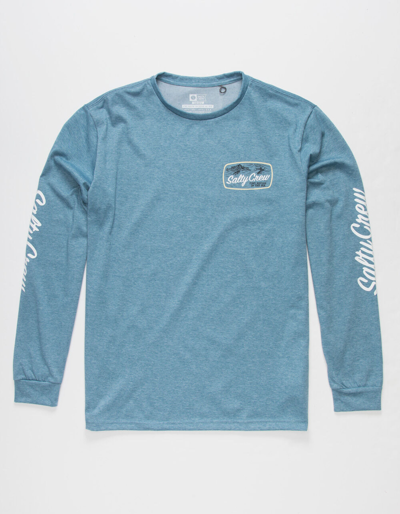 SALTY CREW Tuna Isle Mens Light Blue Technical T-Shirt image number 3