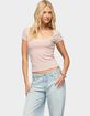 EDIKTED Layered Lacey Striped Tee image number 1