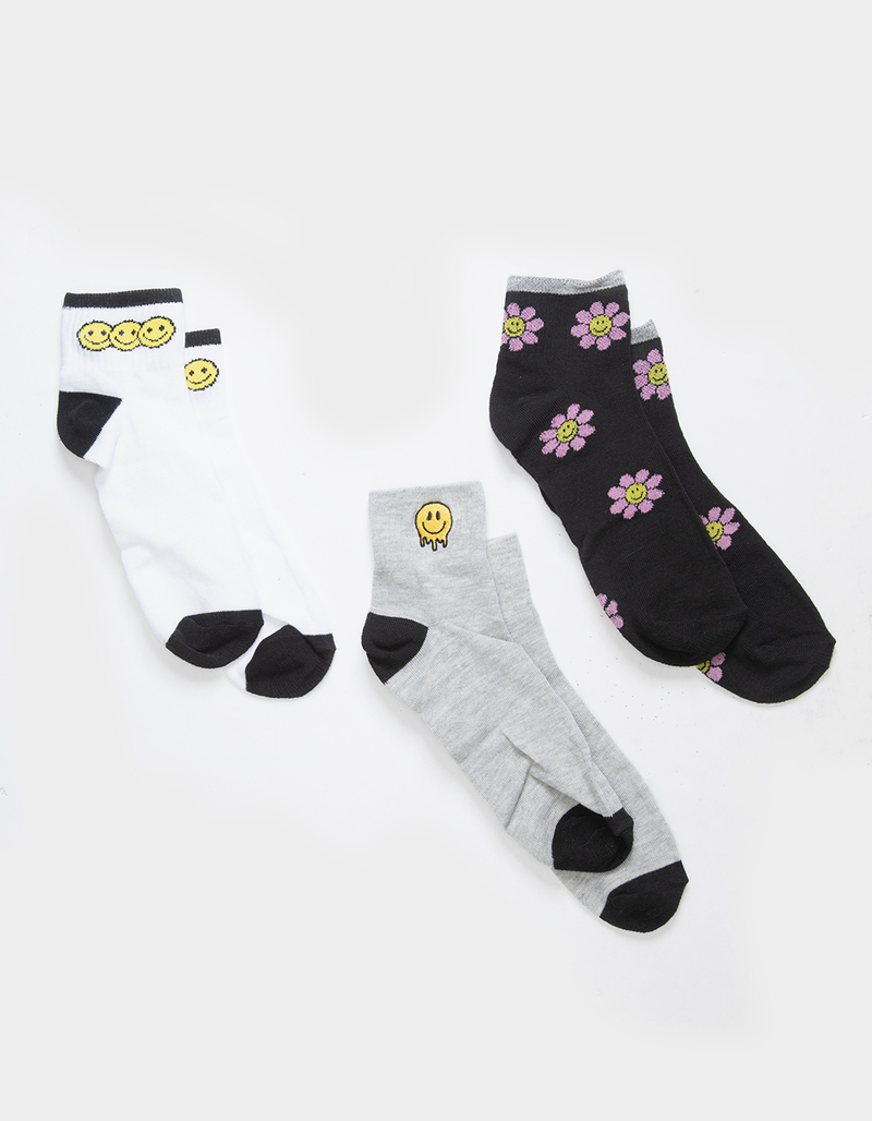 FULL TILT 3 Pack Smiley Womens Socks image number 0