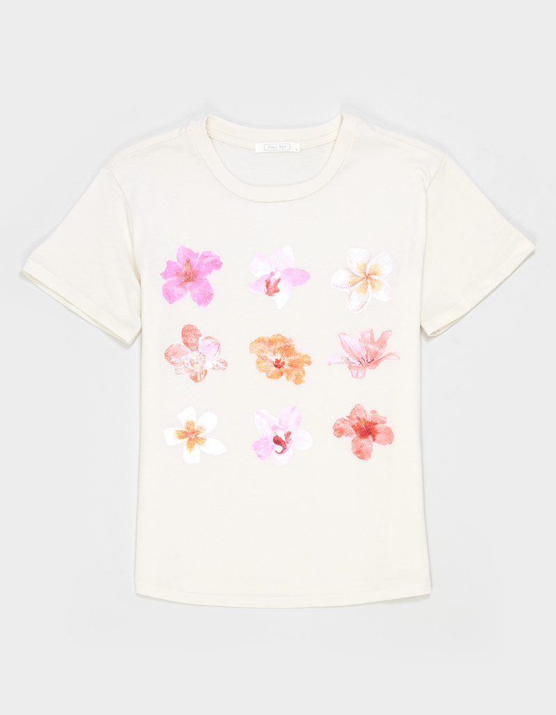 FULL TILT Flower Grid Girls Boyfriend Tee image number 0