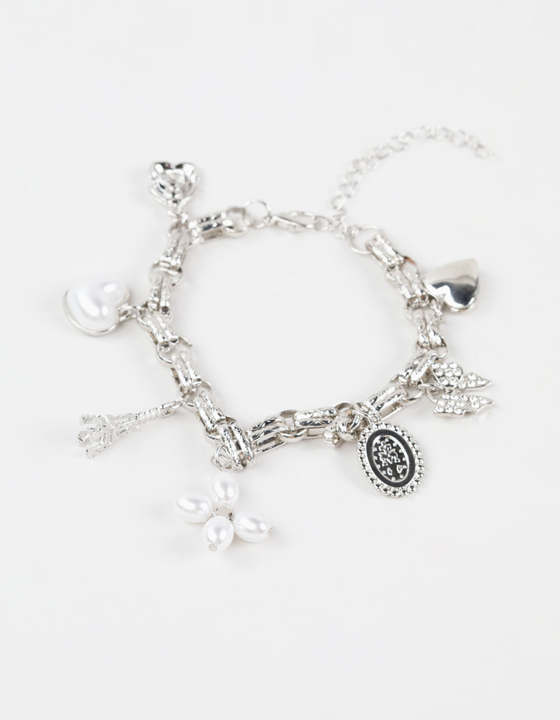 FULL TILT Paris/Pearl/Heart Charm Bracelet image number 2
