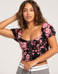 WEST OF MELROSE Floral Hook N Eye Womens Corset Top image number 1