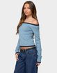 EDIKTED Kezzie Contrast Off Shoulder Knit Top image number 2