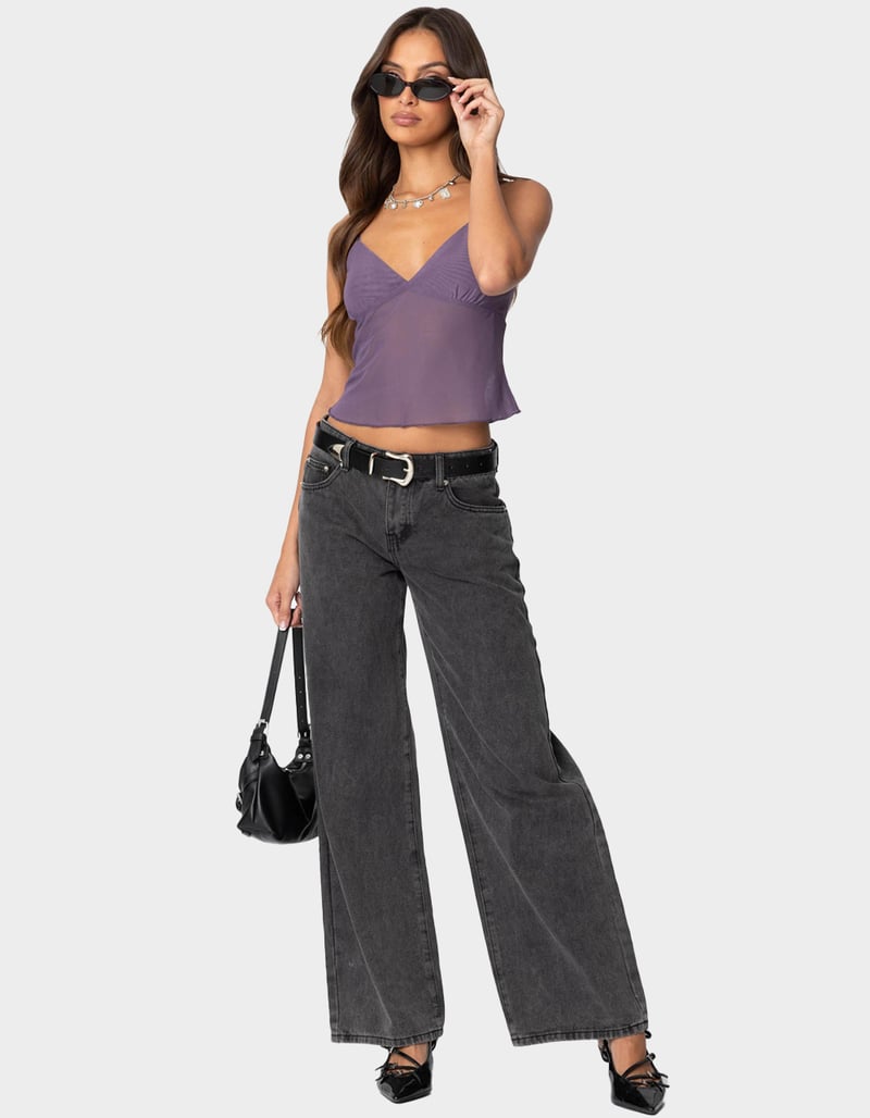 EDIKTED Serafina Sheer Mesh Tank Top