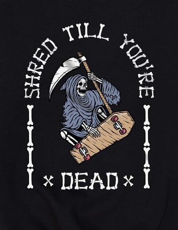SKELETON Shred Til You're Dead Unisex Kids Crewneck Sweatshirt Alternative Image