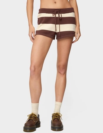 EDIKTED Riley Striped Knit Shorts Primary Image