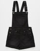 RSQ Roll Cuff Black Girls Denim Shortalls image number 1