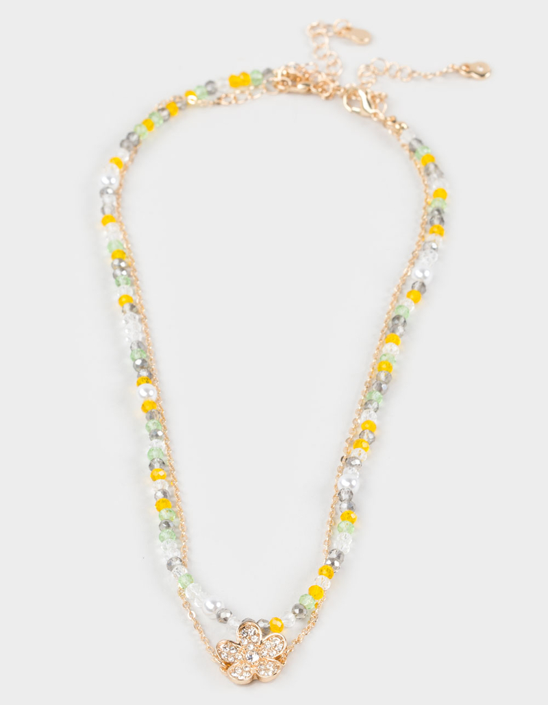 FULL TILT Beaded Floral Layered Necklace image number 0