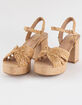 SODA Braided Raffia Platform Womens Heeled Sandals image number 1
