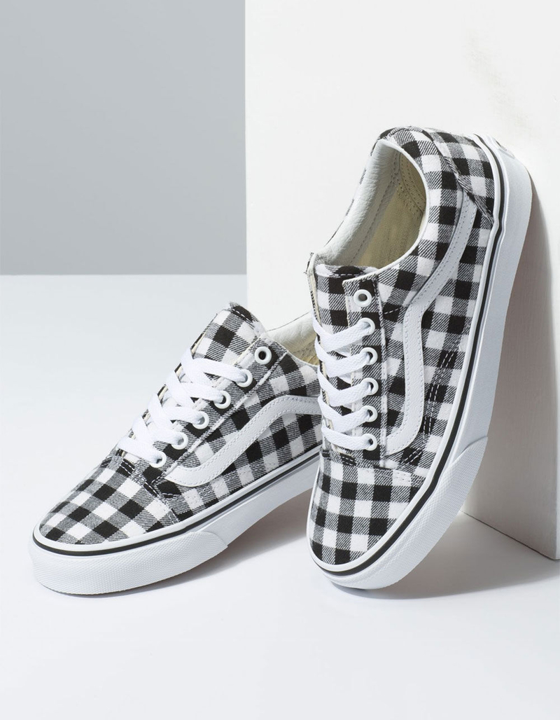VANS Gingham Old Skool Black & True White Womens Shoes image number 3