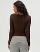 TILLYS Square Neck Cinch Womens Long Sleeve Top image number 4