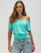 FULL TILT Womens Off The Shoulder Banded Bottom Top image number 1