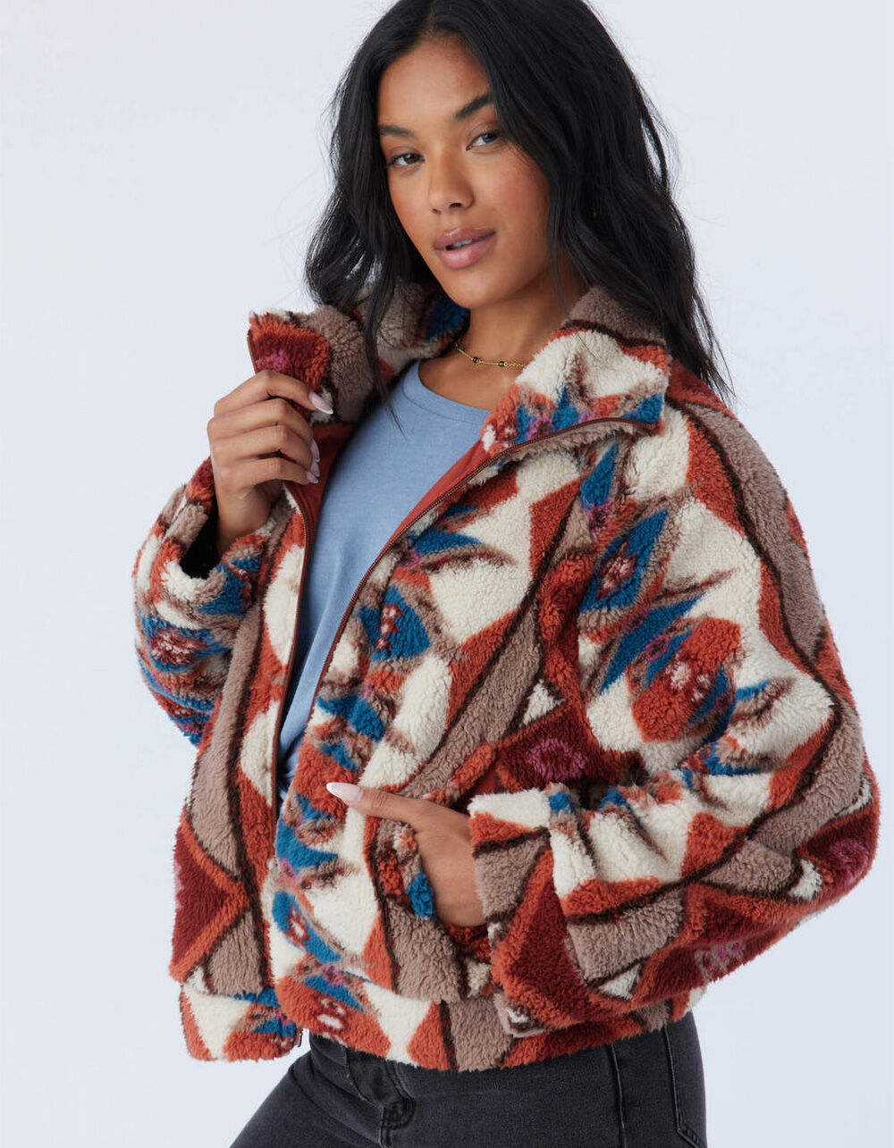 O'NEILL Rori Printed Sherpa Womens Jacket - MULTI | Tillys