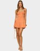 EDIKTED Shae Pleated Drop Waist Mini Dress image number 4