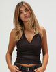 FULL TILT Polka Dot Womens Mesh Halter Top image number 2