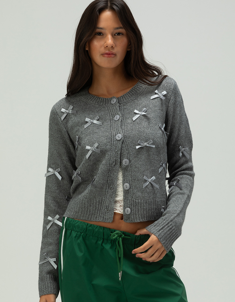 RSQ Womens Multi Bow Crewneck Cardigan image number 1