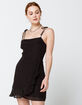 COTTON CANDY LA Textured Black Wrap Dress image number 1