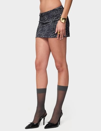 EDIKTED Edin Leopard Print Mesh Mini Skirt Alternative Image