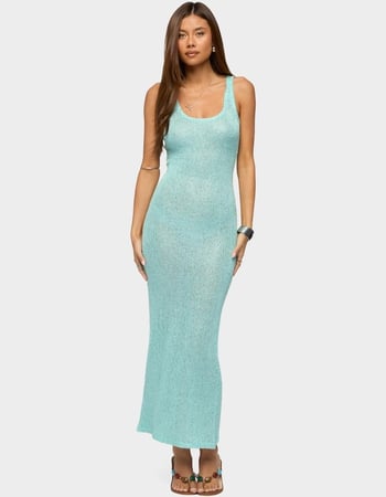 EDIKTED Abby Sequin Sheer Knit Maxi Dress Primary Image