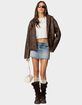 EDIKTED Oversized Washed Faux Leather Jacket image number 2