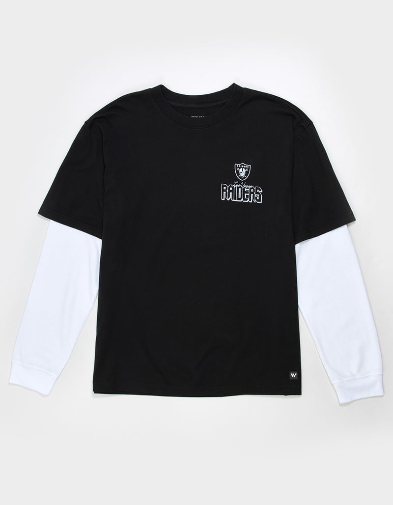 THE WILD COLLECTIVE Las Vegas Raiders Mens Long Sleeve Boxy 2fer Tee image number 1