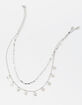 FULL TILT 2 Pack Layered Star/Chain Silver Necklace image number 1