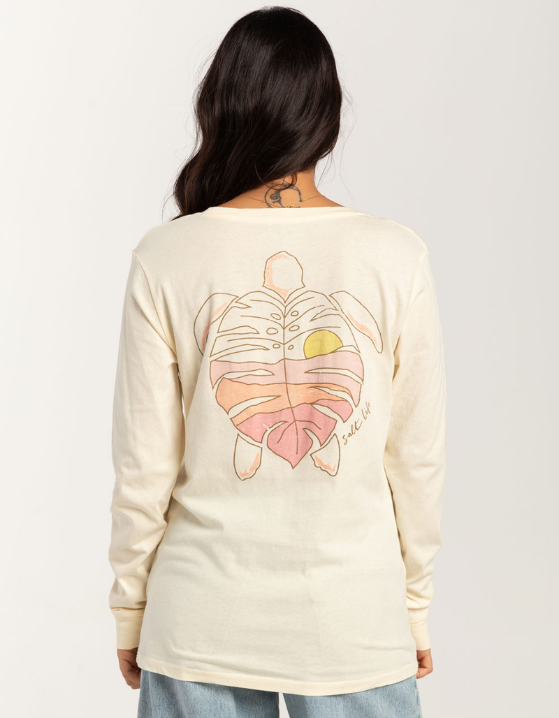 SALT LIFE Turtle Leaf Womens Long Sleeve Boyfriend Tee image number 0