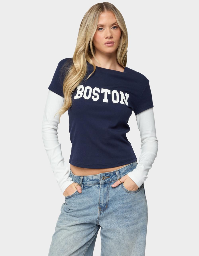 EDIKTED Boston Layered Long Sleeve Tee image number 0