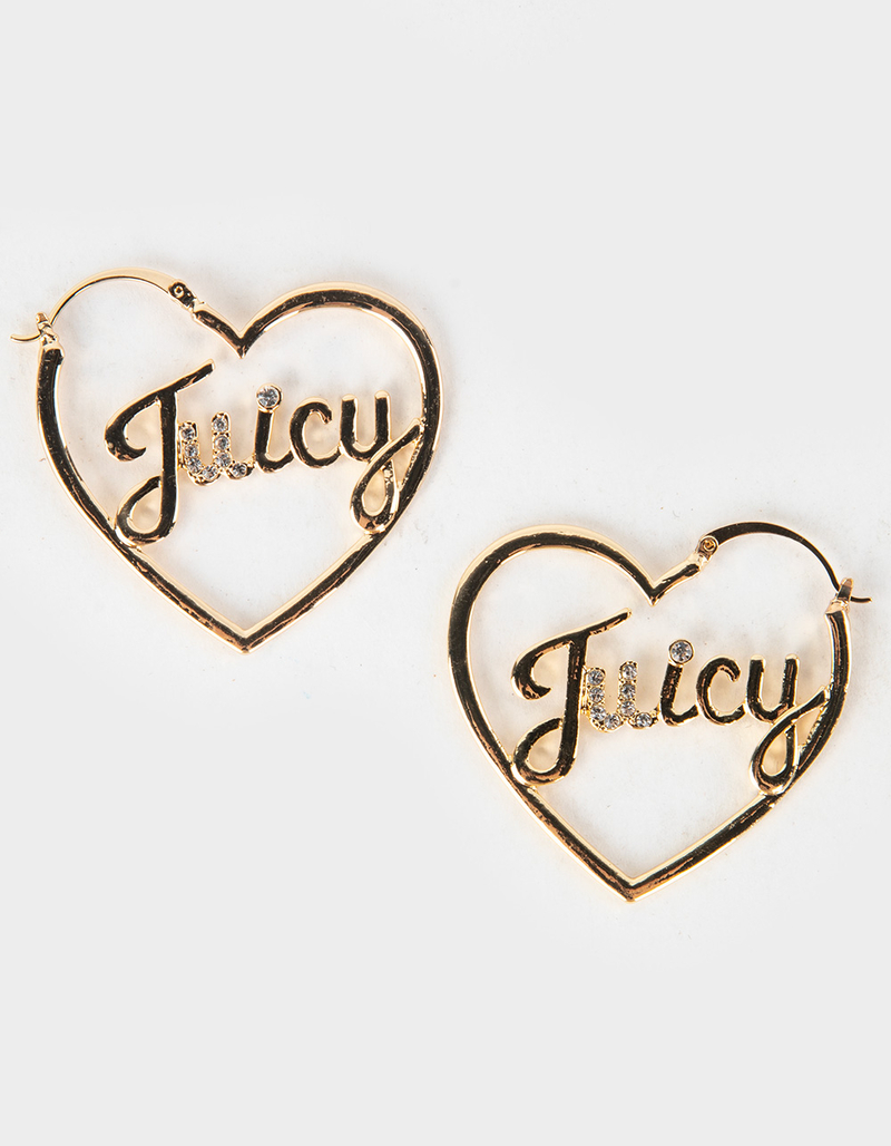JUICY COUTURE Heart Script Hoop Earrings image number 0