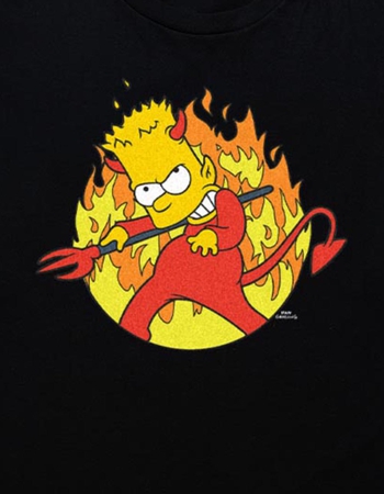 THE SIMPSONS Bart Flames Unisex Tee Alternative Image