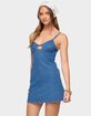 EDIKTED Maleeka Cut Out Denim Mini Dress image number 2