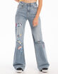 TINSELTOWN High Rise Graphic Wide Leg Jeans image number 3