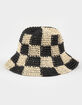 Checkered Straw Bucket Hat image number 1