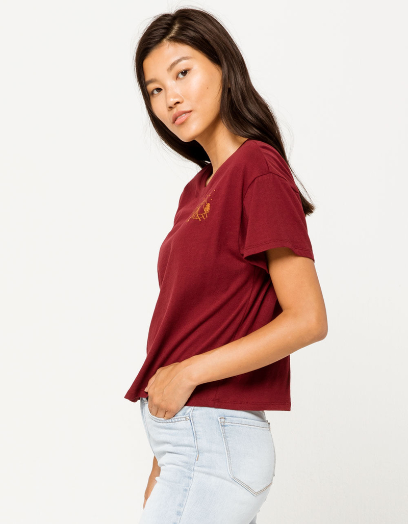 OTHERS FOLLOW Camp Burgundy Womens Crop Tee image number 1