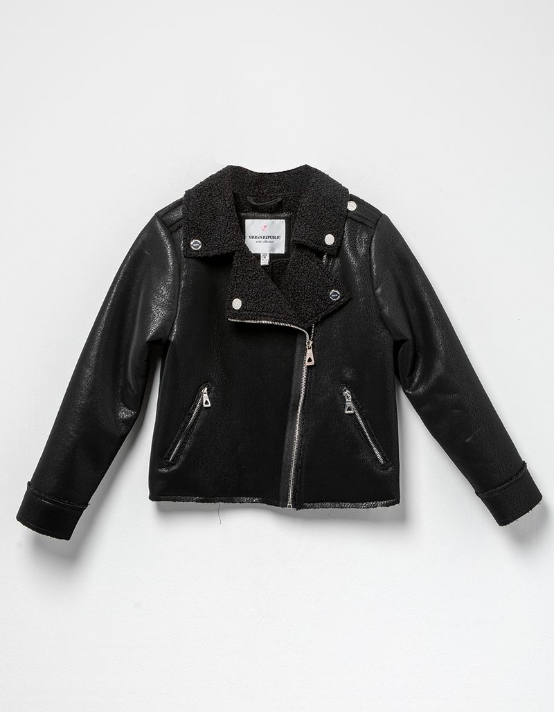 URBAN REPUBLIC Bonded PU Moto Girls Jacket image number 0