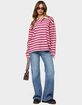 EDIKTED Maureen Striped Polo Sweatshirt image number 5