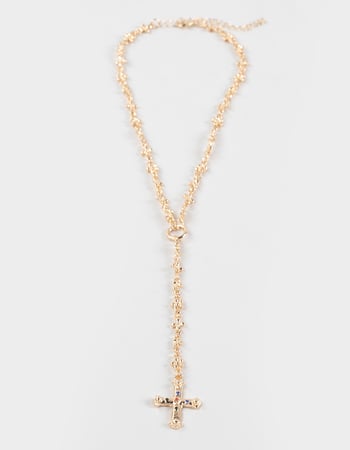 FULL TILT Lariat/Rhinestone Cross Necklace Primary Image