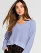 FULL TILT V Neck Womens Light Blue Sweater image number 1