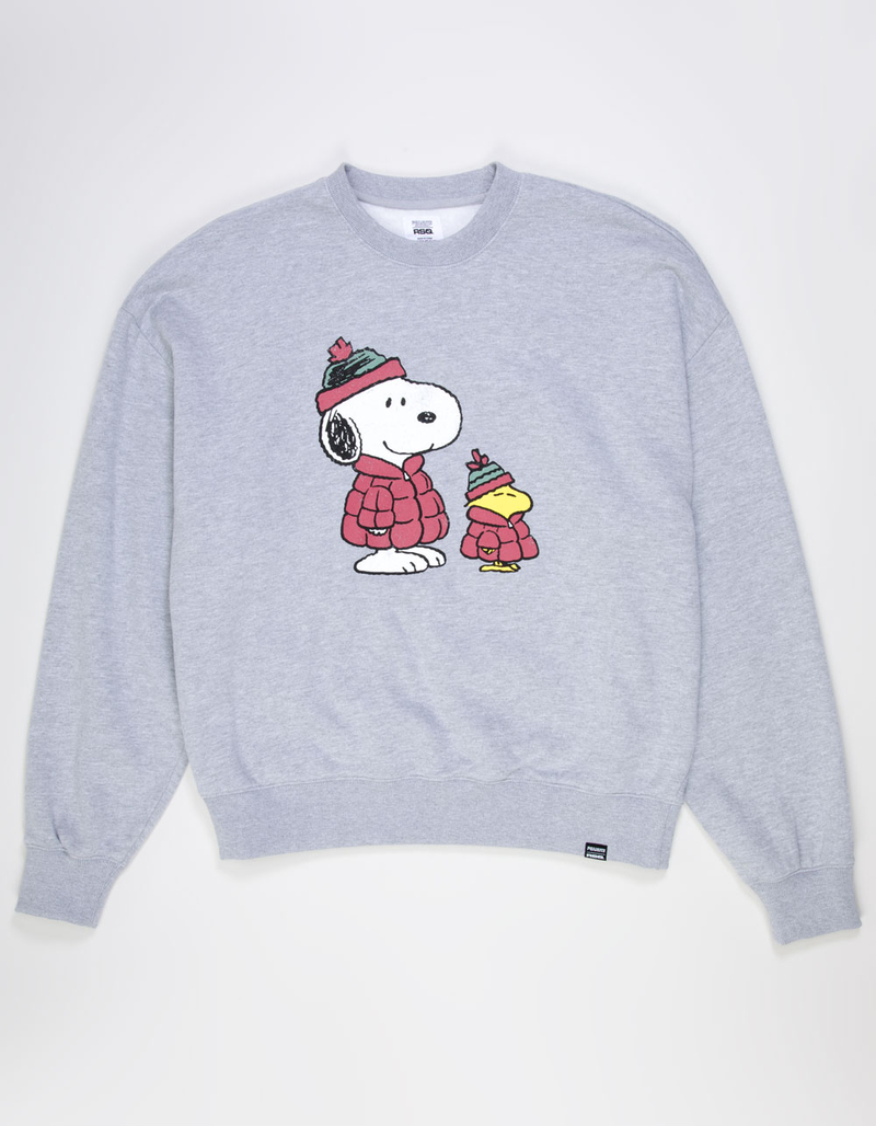 RSQ x Peanuts Puffers Mens Oversized Crewneck Sweatshirt image number 1