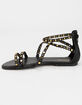 QUPID Studded Womens Black Gladiator Sandals image number 4