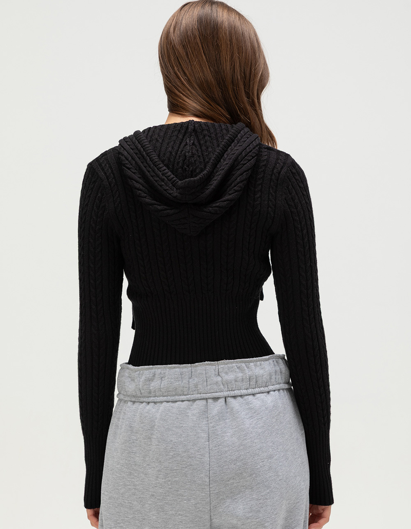 RSQ Womens Cable Knit Zip-Up Sweater image number 3